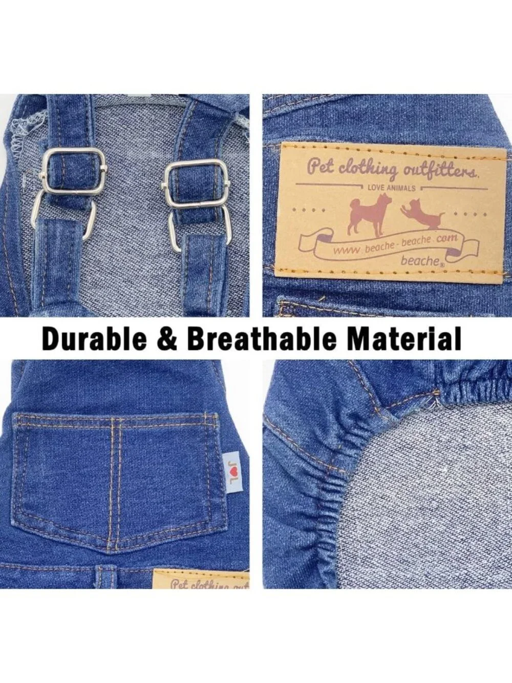 Stylish Dog Overalls for Small Dogs | Denim Outfit for French Bulldog & Pug
